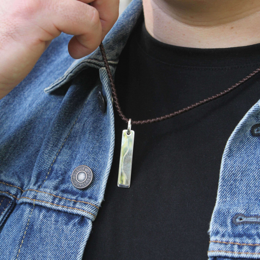 Срібний підвіс прямокутник під гравіювання